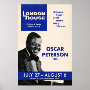 Affiche de jazz d'Oscar Peterson - Sessions de Lon