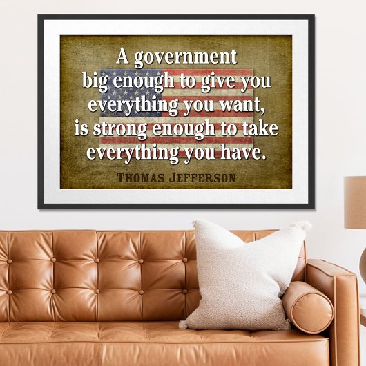 Affiche de Jefferson : Citation sur le Big Governm