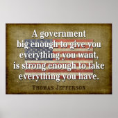 Affiche de Jefferson : Citation sur le Big Governm (Devant)