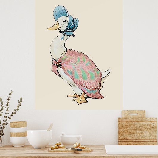 Affiche de Jemima Puddle Duck sur fond beige (Cuisine)