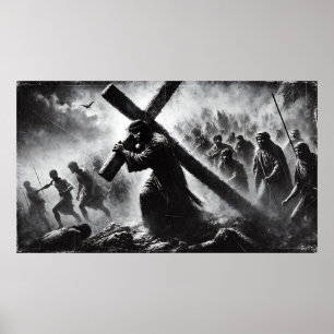 Affiche de Jésus portant la croix