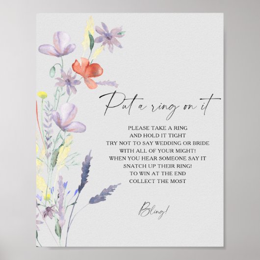 Affiche de jeu Boho Floral printemps met un anneau (Devant)