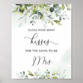 Affiche de jeu de baby shower combien de bisous ve (Devant)