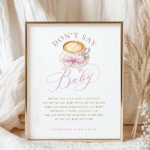 Affiche de jeu de Baby Shower élégante avec un nœu