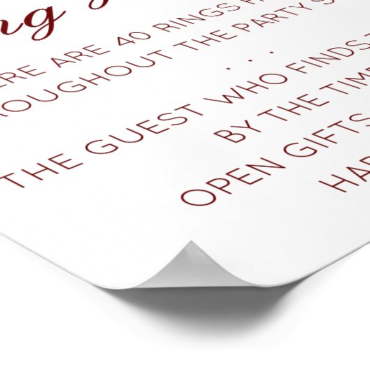 Affiche de jeu de chasse à l'anneau de douche nupt (Coin)