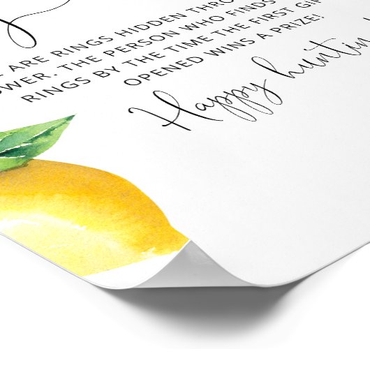 Affiche de jeu de chasse au citron pour enterremen (Coin)