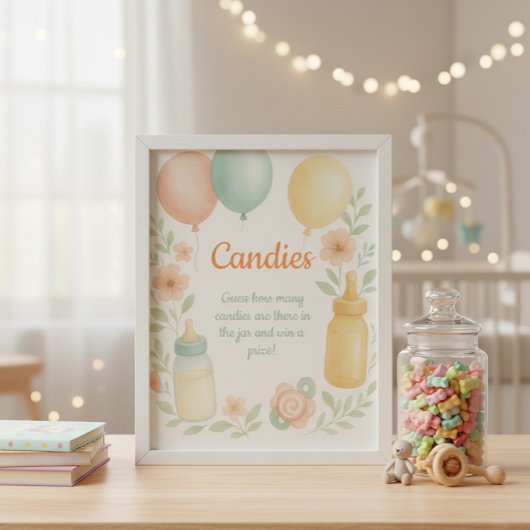 Affiche de jeu de devinette de bonbons