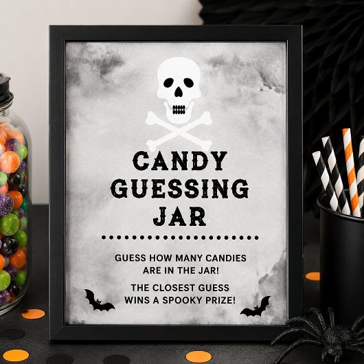 Affiche de jeu de devinette de bonbons d'Halloween
