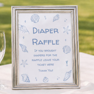 Affiche de jeu de diaper pour Baby Shower Bleu de 