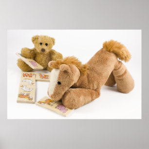 Affiche de jeu de dominos Ted et Horse ...