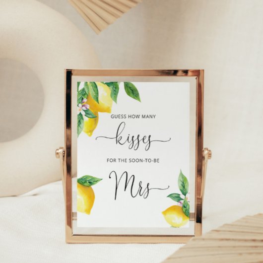 Affiche de jeu de douche de mariée aux citrons com