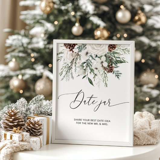 Affiche de jeu de mariage à bocal de date Evergree