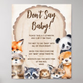 Affiche de jeu de thème d'animaux de la forêt sans (Devant)
