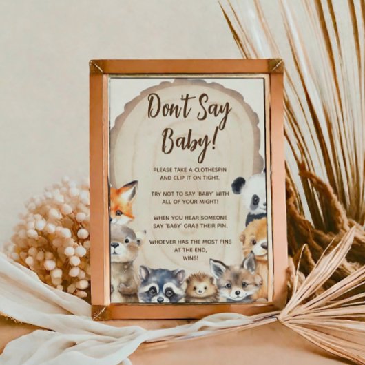 Affiche de jeu de thème d'animaux de la forêt sans