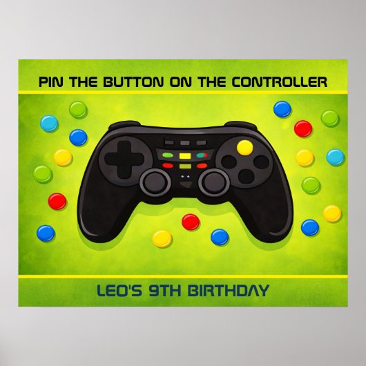 AFFICHE DE JEU VIDÉO POUR FÊTE D'ANNIVERSAIRE (Devant)