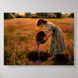 Affiche de jeune fille au bol en impression murale