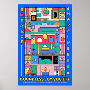 Affiche de joie géométrique abstraite mur vibrant