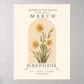 Affiche de jonquille fleur de naissance de mars (Devant)