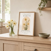 Affiche de jonquille fleur de naissance de mars
