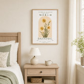 Affiche de jonquille fleur de naissance de mars