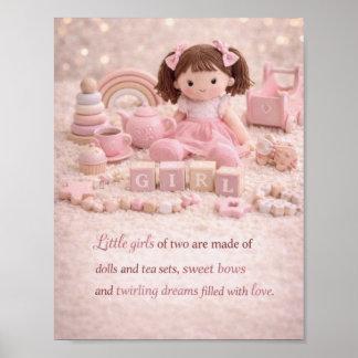 Affiche de jouet pour petite fille – Mignonne à de