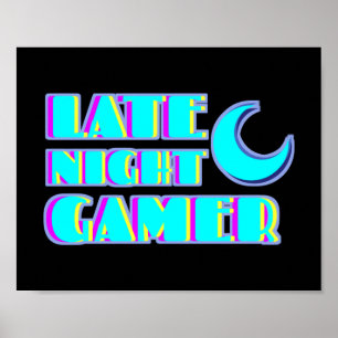 Affiche de joueur de pépin néon Art Synthwave