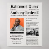 Affiche de journal pour cadeau encadré de retraite (Devant)