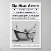 Affiche de journal pour salle de bain glamour | Fa (Devant)