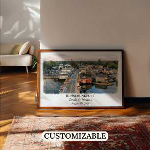 Affiche de Kennebunkport Maine, Aquarelle, Sur mes