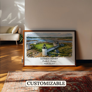 Affiche de Kennebunkport Maine, Aquarelle, Sur mes