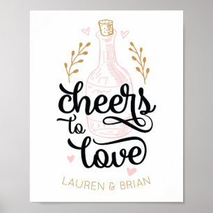 Affiche de la Baby Shower de Mariage 'Cheers to Lo