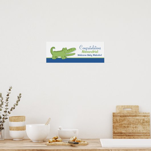 Affiche de la bannière Alligator Imprimer - bleu/v (Cuisine)