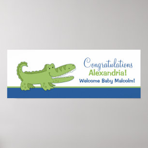 Affiche de la bannière Alligator Imprimer - bleu/v