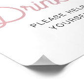 Affiche de la barre de boissons glacées roses rétr (Coin)