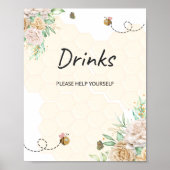Affiche de la bee Drinks en aquarelle aide-toi toi (Devant)