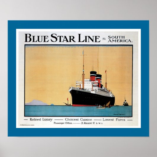 Affiche de la Blue Star Line (Devant)