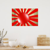 Affiche de la bulle du drapeau japonais (Cuisine)