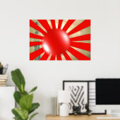 Affiche de la bulle du drapeau japonais (Bureau à domicile)