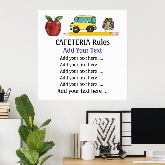Affiche de la cafétéria de l'école - SRF (Bureau à domicile)