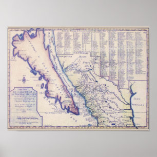 Affiche de la Californie 1705 et du Nouveau