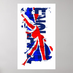 Affiche de la carte 02 de drapeau de l'Angleterre