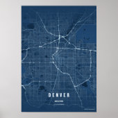 Affiche de la carte bleue de Denver Colorado Cadea (Devant)