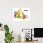 Affiche de la carte Canada (Bureau à domicile)