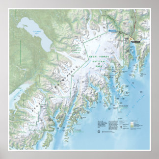 Affiche de la carte de Kenai Fjords