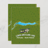 affiche de la carte de lewis et clark Lake. (Devant / Derrière)