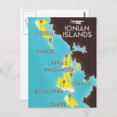 Affiche de la carte des îles Ioniennes. (Devant / Derrière)