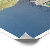 Affiche de la carte des volcans d'Hawaii (Coin)