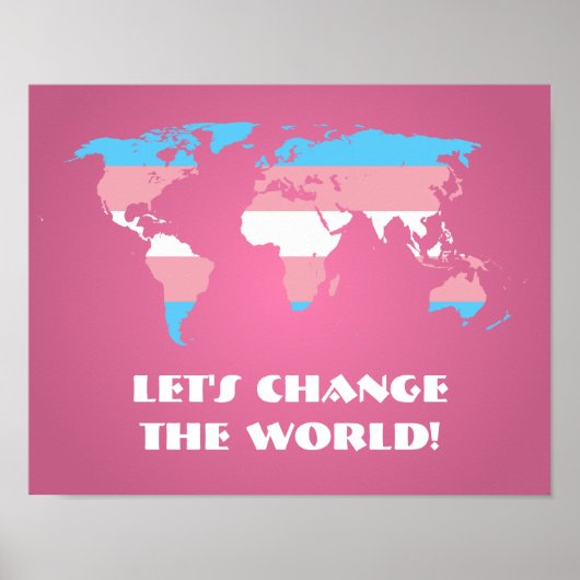 Affiche de la carte du monde de la fierté transgen (Devant)