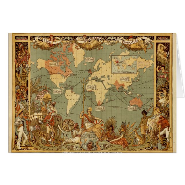 Affiche de la carte du monde de l'Empire britanniq (Devant horizontal)
