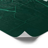 Affiche de la carte émeraude d'Austin Impression C (Coin)